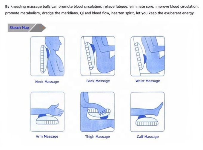 練るShiatsuの首のマッサージャーの枕は20のWの自動時間に15分4のヘッド設計動力を与えます